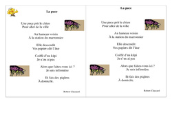 La puce - Poésie animaux - Français : Primaire 2 - PDF à imprimer