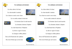 Les animaux astronomes - Poésie animaux - Français : Primaire 2 - PDF à imprimer