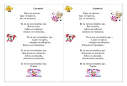 Poésie carnaval - Français : Primaire 2 - PDF à imprimer