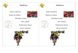 Poésie carnaval - Mardi - Gras - Français : Primaire 2 - PDF à imprimer