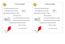 Poésie - L'avion se promène -   Français : Primaire 2 - PDF à imprimer