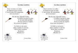 Poésie - Les deux sorcières -   Français : Primaire 2 - PDF à imprimer