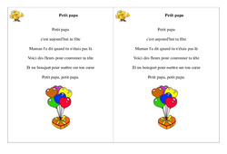 Petit papa - Poésie, poème - Fête des pères : Primaire 2 - PDF à imprimer
