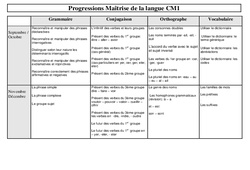 Maîtrise de la langue - Progression : Primaire 4 - PDF à imprimer