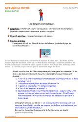 Dangers domestiques - Séquence - Fiche de préparation : Maternelle 1, 2 - PDF à imprimer