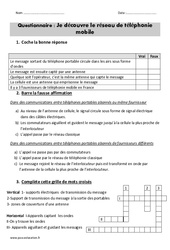 Je découvre le réseau mobile - Exercices : Primaire 4, 5 - PDF à imprimer