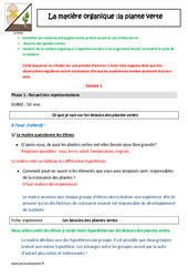 Plante verte - Matière organique - Séquence - Fiche de préparation : Primaire 4, 5 - PDF à imprimer