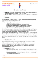 Se repérer dans le mois - Séquence - Fiche de préparation : Maternelle 1 - PDF à imprimer