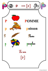 Le son [p] - Etude des sons - Lecture : Primaire 1 - PDF à imprimer