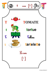 Le son [t] - Etude des sons - Lecture : Primaire 1 - PDF à imprimer