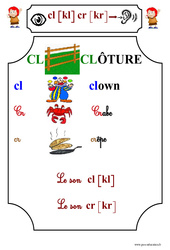Le son cl [kl] cr [kr] - Etude des sons - Lecture : Primaire 1 - PDF à imprimer