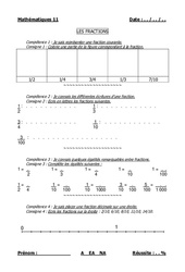Fractions - Examen Evaluation : Primaire 4, 5 - PDF à imprimer