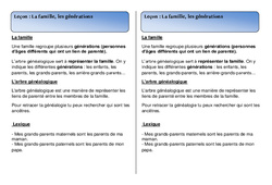 Famille - Générations - Cours, Leçon : Primaire 2 - PDF à imprimer