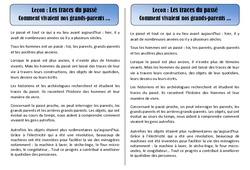 Comment vivaient nos grands parents - Traces du passé - Cours, Leçon : Primaire 2 - PDF à imprimer