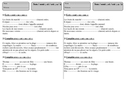 Sont / son, et / est, a / à - Exercices - Orthographe : Primaire 2 - PDF à imprimer