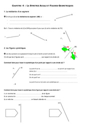 Symétrie axiale - Figures usuelles - Géométrie - Exercices - Examen Contrôle - Mathématiques : Primaire 6 - PDF à imprimer