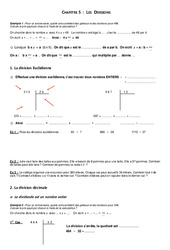 Division - Calculs - Exercices - Examen Contrôle - Mathématiques : Primaire 6 - PDF à imprimer