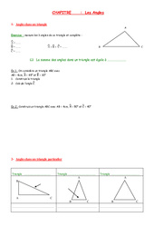 Angles - Géométrie - Exercices - Examen Contrôle - Mathématiques : Secondaire 1 - PDF à imprimer
