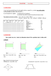 Aires - Grandeurs et Mesures - Exercices - Examen Contrôle - Mathématiques : Secondaire 1 - PDF à imprimer