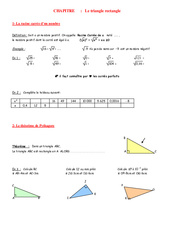Théorème de Pythagore - Géométrie - Exercices - Examen Contrôle - Mathématiques : Secondaire 2 - PDF à imprimer