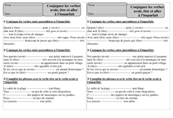 Imparfait - Etre, avoir, aller - Conjugaison - Exercices corrigés : Primaire 2 - PDF à imprimer