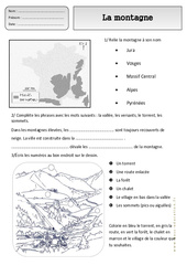 Montagne - Paysages - Exercices - Espace temps : Primaire 2 - PDF à imprimer