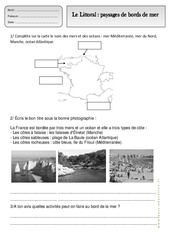 Littoral - Paysages de bords de mer - Exercices - Espace temps : Primaire 2 - PDF à imprimer