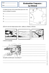 Littoral - Examen Evaluation - Espace temps : Primaire 2 - PDF à imprimer