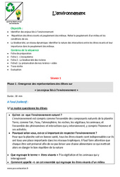 Environnement - Séquence - Fiche de préparation : Primaire 4, 5 - PDF à imprimer