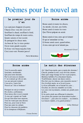 Nouvel an - Poèmes - Lecture : Primaire - PDF à imprimer