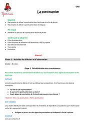 Ponctuation - Séquence - Fiche de préparation : Primaire 5 - PDF à imprimer