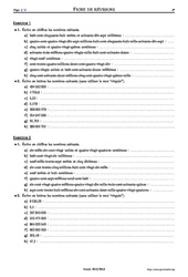 Écrire un nombre décimal - Exercices corrigés - Mathématiques - Soutien scolaire : Primaire 6 - PDF à imprimer
