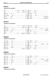 Produits, quotients par 10, 100, 1000 - Exercices corrigés - Mathématiques - Soutien scolaire : Primaire 6 - PDF à imprimer