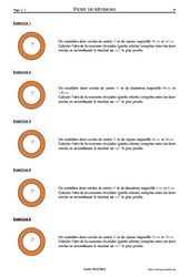 Aire de disques - Exercices corrigés - Mathématiques - Soutien scolaire : Secondaire 1 - PDF à imprimer