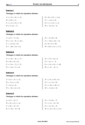 Distributivité - Exercices corrigés - Mathématiques - Soutien scolaire : Secondaire 2 - PDF à imprimer