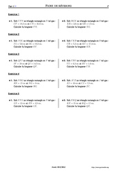 Théorème de Pythagore - Exercices corrigés - Mathématiques - Soutien scolaire : Secondaire 2 - PDF à imprimer