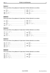 Propriétés sur les puissances de 10 - Exercices corrigés - Mathématiques - Soutien scolaire : Secondaire 2 - PDF à imprimer