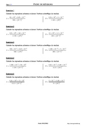 Puissances de 10 - Exercices corrigés - Mathématiques - Soutien scolaire : Secondaire 2 - PDF à imprimer
