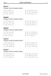 Double distributivité - Exercices corrigés - Mathématiques - Soutien scolaire : Secondaire 2 - PDF à imprimer