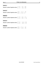 Système d'équations - Exercices corrigés - Mathématiques - Soutien scolaire : Secondaire 3 - PDF à imprimer