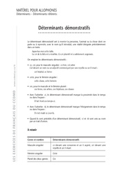 Déterminants - Exercices corrigés - Grammaire - Soutien scolaire : Primaire 6 - PDF à imprimer