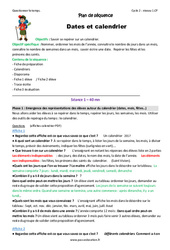 Dates - Calendrier - Séquence - Fiche de préparation : Primaire 1 - PDF à imprimer