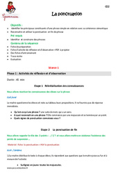 Ponctuation - Séquence - Fiche de préparation : Primaire 3 - PDF à imprimer
