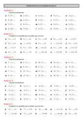 Addition - Soustraction - Exercices - Calculs - Correction - Mathématiques : Primaire 6 - PDF à imprimer