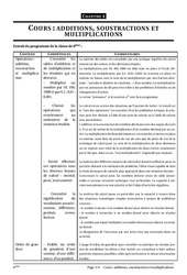 Additions, soustractions, multiplications - Cours - Exercices - Mathématiques : Primaire 6 - PDF à imprimer