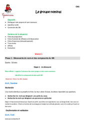 Groupe nominal - Séquence - Fiche de préparation : Primaire 4 - PDF à imprimer