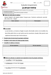 Groupe nominal - Examen Evaluation - Bilan : Primaire 4 - PDF à imprimer