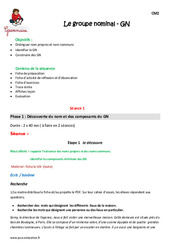 Groupe nominal - GN - Séquence - Fiche de préparation : Primaire 5 - PDF à imprimer