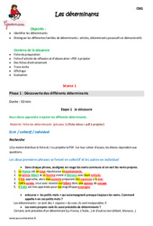 Déterminants - Séquence - Fiche de préparation : Primaire 4 - PDF à imprimer