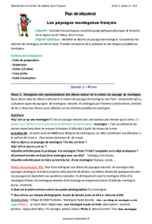 Paysages montagneux français - Fiche de préparation : Primaire 3 - PDF à imprimer